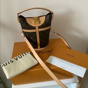 LOUIS VUITTON Monogram Duffle Bucket Handle & Shoulder Wear M43587 Beautiful 💫